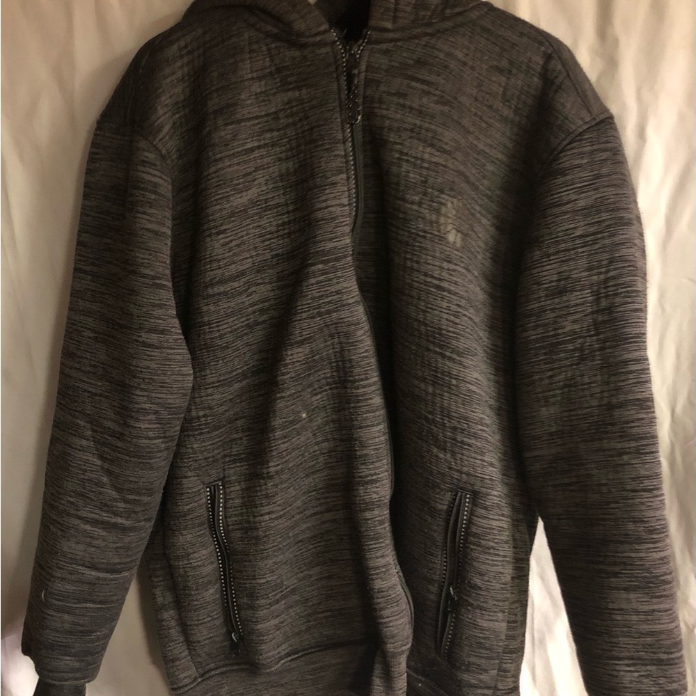 Akademiks Gray Zip Up Sweater Textured Knit